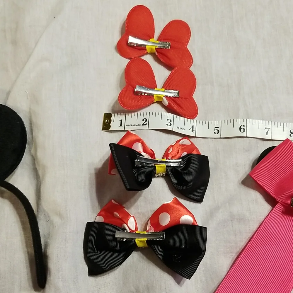 Mouse hair ornament clips bows bundle